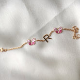 Personalized Butterfly Initial Bracelet 2.8 Grams, 18KT Gold